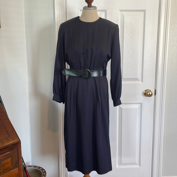 Vintage dress navy blue petite size 10 - Picture 13 of 13